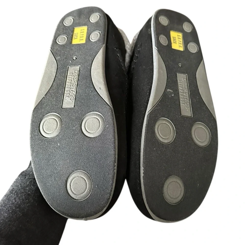 Deer Stags Men’s Nordic Faux Fur Flannel Slipper Indoor/Outdoor Sole Gray Sz 15